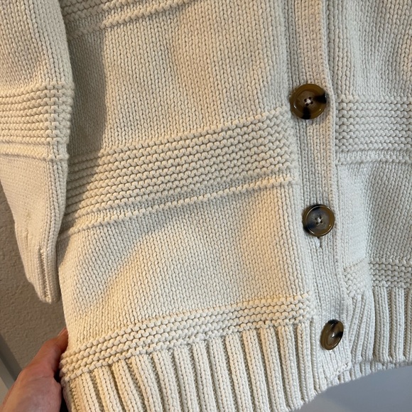 AG Jeans Adriano Goldschmied Women's Button Cardigan Sweater, Cream, Small - Picture 4 of 7